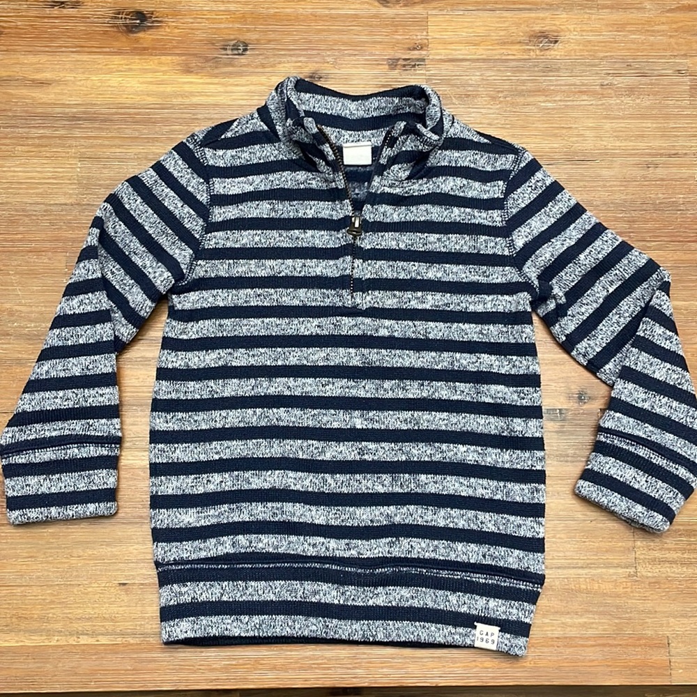3T- Gap striped quarter zip pullover, navy